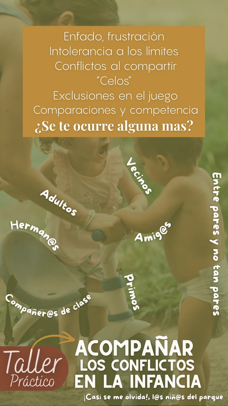 Cartel del taller Acompañar los conflictos en la infancia